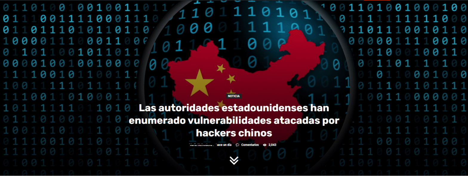 Las autoridades estadounidenses han enumerado vulnerabilidades atacadas por hackers chinos